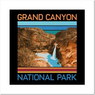 Vintage Grand Canyon Retro Arizona Mountains Havasu Falls Posters and Art